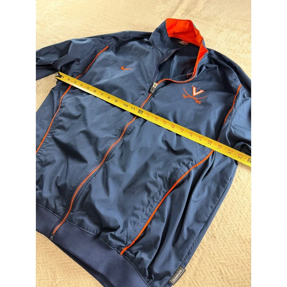 Nike Team UVA Virginia Cavaliers Clima-FIT Windbreaker Jacket Navy Orange Mens M